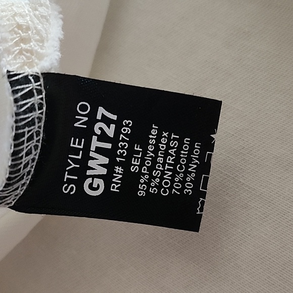 NWT  POL Oversized Mixed Thermal & Lace Button Down Shirt S - Picture 12 of 13